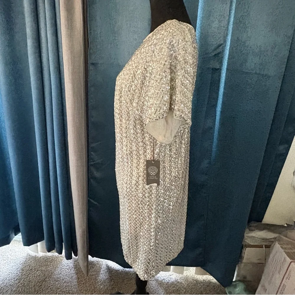 Vince Camuto short sleeve sequined shift dress sz 6 New - Picture 10 of 13